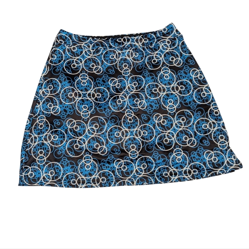 Blue, Black & White Patterned Active Performance Skort Lightweight